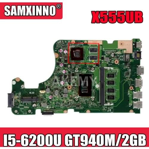Akemy New! X555UB mianboard For Asus X555UF X555UJ F555U X555UB X555UQ X555U laptop motherboard 4G RAM I5-6200U cpu GT940M/2GB