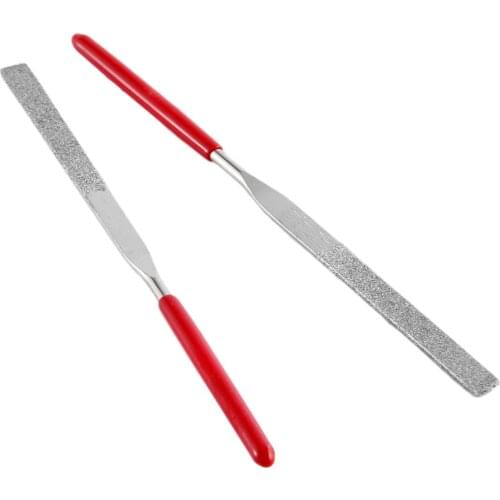 DRELD 10Pcs 3mm x 140mm Flat Diamond Needle File Cutting Repair Hand Tools for Metal Ceramic Glass Gem Stone Hardened Steel