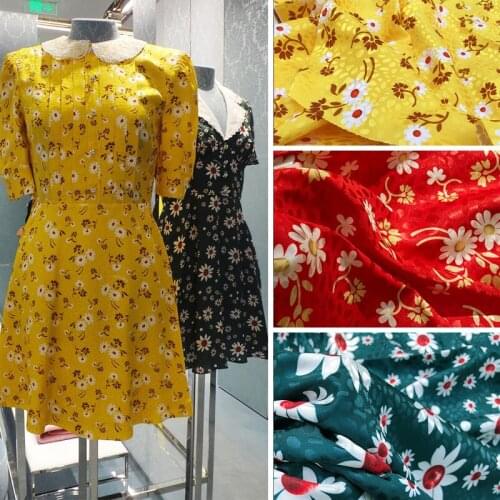 50x145cm Printed Jacquard Fabric Cloth Factory Custom Chrysanthemum Satin Womens Skirt Sewing Polyester Fabric for Dress