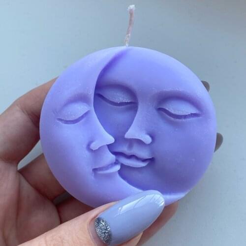 Baby Sun Moon Candle Mold Silicone Wax Molds Handmade Soap Ornaments Face laster Fondant Chocolate Cake Decorating Baking Tools