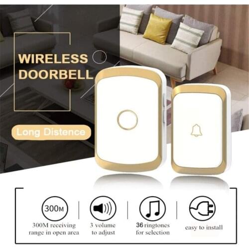 Wireless Smart Doorbell Home Welcome Doorbell Security Waterproof 300m 30 Ringtones Smart Door Bell Chime Support EU UK US Plug