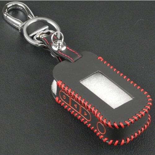 Bilchave Hand-stitched leather Remote Car Key Case Cover Fob For Starline A93 A63 A96 Car Alarm LCD Car-Styling Holde