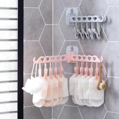Household Wall Hangers, Travel Portable Folding Drying Racks Plastic Creative Clothes Rack Hangers