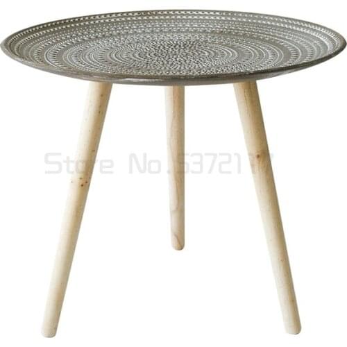 Tea table simple round flower potted literature and art creative door shop north European style small side table corner table