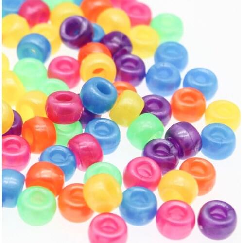 CHONGAI 500Pcs 6 * 9mm Barrel Bead Acrylic Pearl Color Random Mix of Jewelry Making Kids DIY