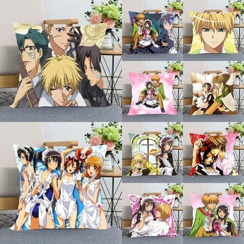 Wa Maid-Sama Anime Pillowcase Bedroom Home Decorative Pillow Cover Square Zipper Pillow Cases Satin Soft Fabric 40x40cm 45x45cm