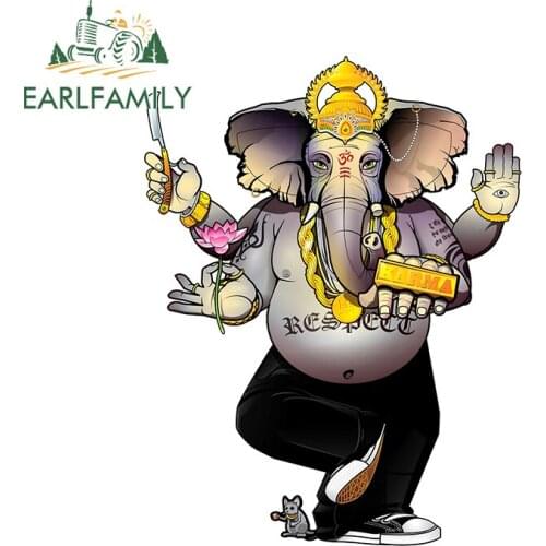 EARLFAMILY 13cm x 10.1cm for Solemn Ganesha of India Decal Anime DIY Vehicle Motorcycle FineTrunk Custom Printing Car Stickers