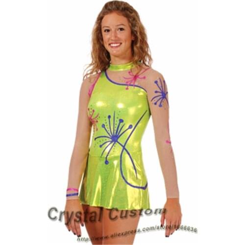 Crystal Custom Child Gymnastics Competition Dress Beautiful New Brand Vogue Figure Skating Dresses For Competition G2827