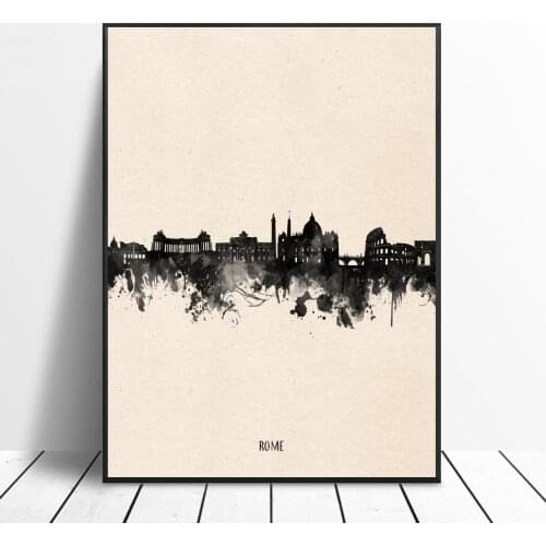Rome City Black ink Abstract Canvas Painting Wall Art Pictures Prints Home Decor Wall Poster Decoration For Living Room