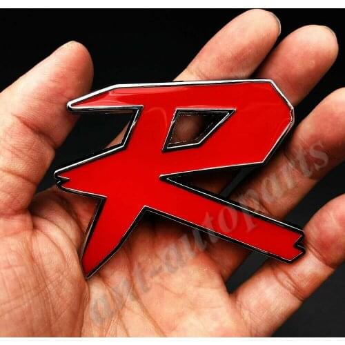 Metal Red R Racing Car Trunk Rear Fender Emblem Badge Decal Sticker Type Sport