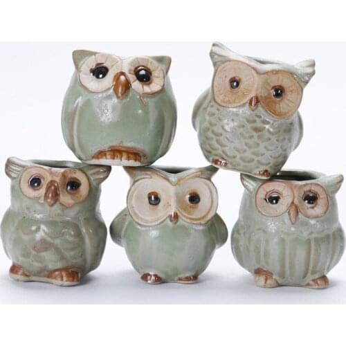Cute Owl Flower Pot For Succulent Planters Flower Pots Vase Ceramic Crafts Fleshy Flower Vase Home Tabletop Decoration
