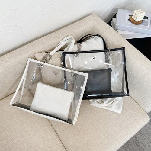 Fashion Women Summer Bags Transparent Small Purse Shoulder Tote Bag Composite Elegant Ladies Handbag Shoulder Bag