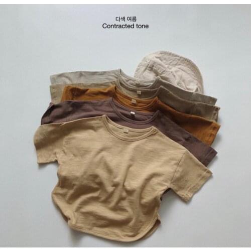 2021 new arrival girls boys summer short sleeve casual cotton kids t-shirt