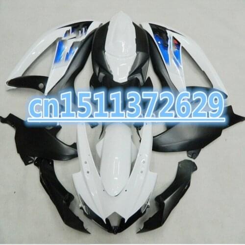 For K8 08 09 10 A GSX R750 GSX-R750 GSXR 750 Kit White Black GSXR750 K8 2008 2009 2010 Fairing