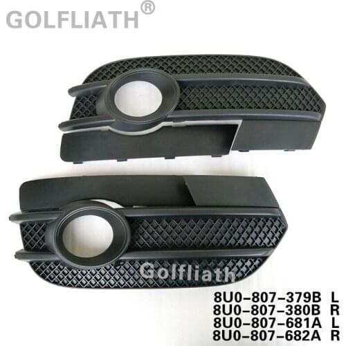 Pair Front Bumper Fog Light Grille Cover Cap L R 8U0807681A 8U0807682A For Audi Q3 2012 2013 2014 2015 EU Version