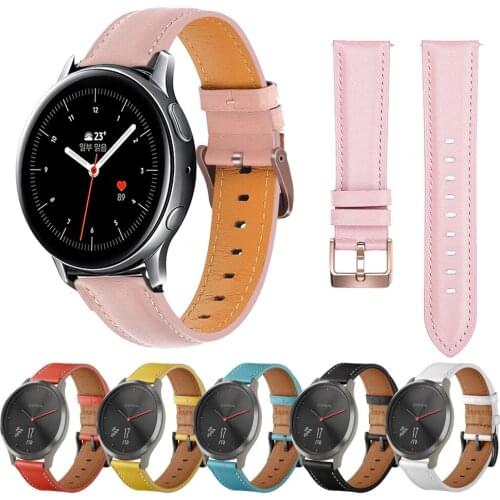 20mm Genuine leather watchband For Samsung Galaxy Watch 42MM Active 2 S2 Watch strap Quick Release watch accessories