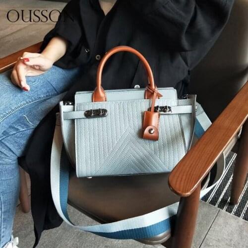OUSSON 2021 New Design Leather Large Capacity One-Shoulder Bag Fashion Messenger Bag Multifunctional Tote Handbag Bag For Women