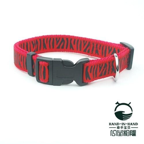 Pet Products Supplies color nylon 2.0cm Pet Dog Zebra-stripe Print Collar Insert buckle with bell 12 pcs/lot
