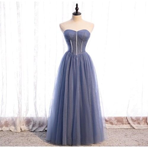 2020 A-line Evening Dress Elegant Robe De Soiree Tulle Evening Dresses Long Dress Sweetheart Formal Dress Vestido De Festa