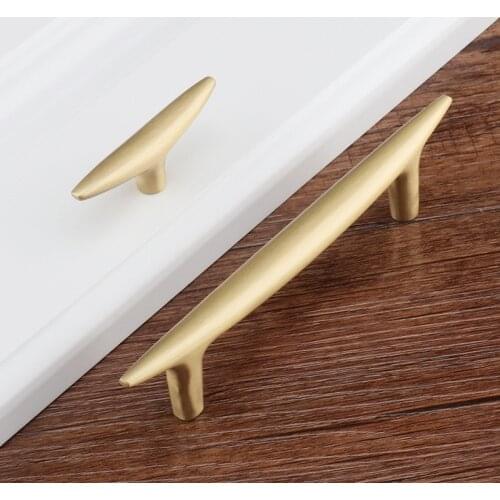 High Quality Copper Cabinet Knobs and Handles Kitchen Door Handle Gold Drawer Pulls Handles for Furniture