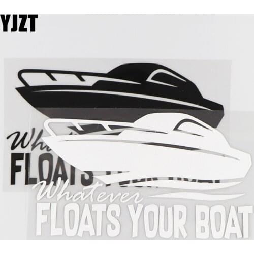 YJZT 17.7×10CM Whatever FLOATS YOUR BOAT Car Sticker Creative Vinyl Decal Black/Silver 4C-0256