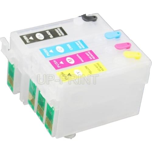 UP 1SET T1271 127 XL Refillable ink cartridge with ARC Chip compatible For Epson 545 645 840 845 WF-3520 3540 7510 7520 Printer