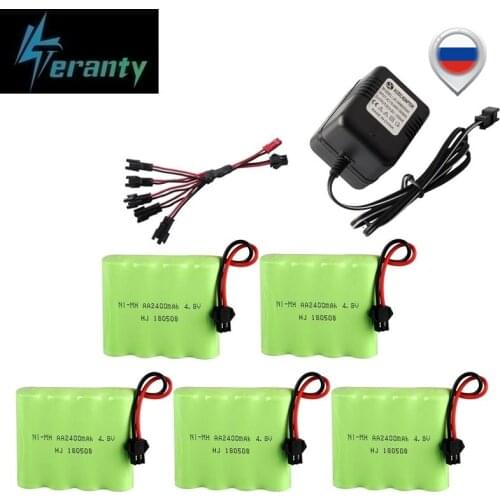 Upgrade 4.8v 2400mah NiMH Battery Charger sets For Rc Toys Cars Tanks Robots Guns Boats AA Ni-MH 4.8v Rechargeable Battery Pack