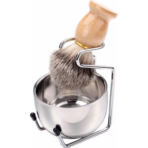 1Pc Professional Shaving Brush with Wooden Handle Pure Nylon for Men Face Cleaning Shaving Mask Cosmetics Tool