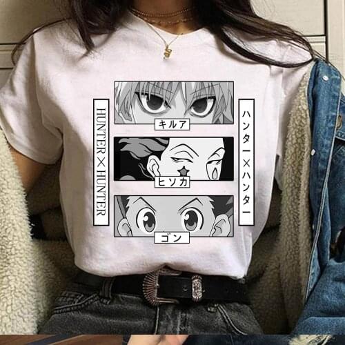 2021 Hot Anime Hunter X Hunter Killua Gon Hisoka T Shirt Women Fashion Killua Zoldyck Devil Eye T-shirt Graphic Tees