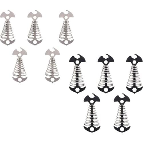 5PCS Windproof Deck Nail Adjustable Fishbone Deck Anchor Pegs Tent Rope Tensioners for Hiking Camping