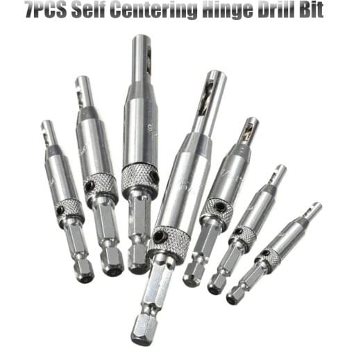 7 Pcs Self-centering Drill Bits Drilling Tapping Positioning Accuracy Door Window Hinge Hole Opener