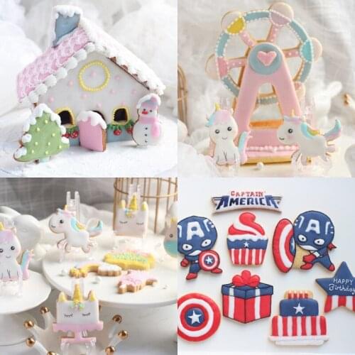 8pcs DIY Bake Mold Animal Cartoon Seaworld Shaped 3D Cookie Cutter Biscuit Cake Molds Animal Cartoon Sugarcraft Decor Kitchen To