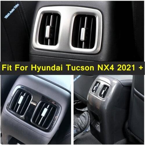 Auto Accessory For Hyundai Tucson NX4 2021 2022 Stainless Steel Interior Rear Air Conditioning Vent Trim Cover Sticker Case 1PCS