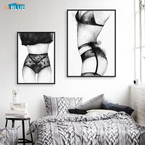 Watercolor Sexy Woman Body Wall Art Canvas Painting Nordic Posters And Prints Wall Picture For Living Room Minimalist Home Decor