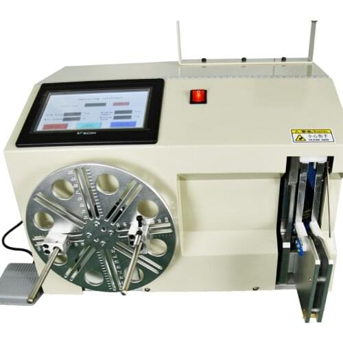 Automatic twist tie wire roller cable coiling roll reel wire winding and tying machine Cable Winding Tie Wrap Machine