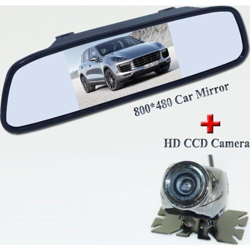2 in 1 5 inch 800*480 Car Monitor car rear monitor + HD CCD car reversing Camera car rear camera night vision waterpoof