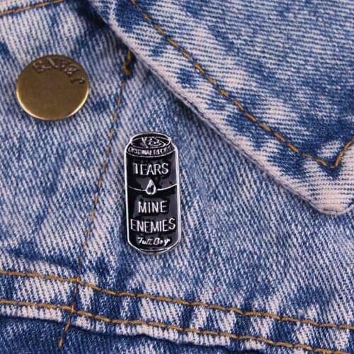 Jar Pin Mine Enemies Black Enamel Pins Brooch T-Shirt Jeans Jacket Metal Badges On Clothes Paired Jewelry Cool Icons For Clothes