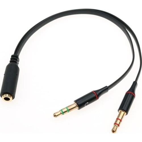 Cltgxdd 50pcs 3.5 mm Headphone Audio Cable Earphone Micphone Y Splitter Adapter 1 Female to 2 male Connected Cord to Laptop PC