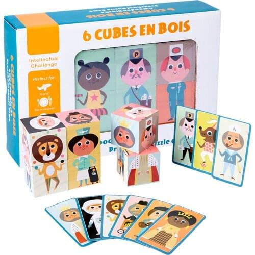 Baby Jigsaw Puzzle Toys Wooden Cubes Match Game Learning Educational Toys Baby Montessori Toys Preschool Toys For Kids