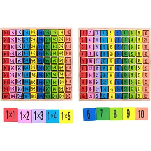 99 Multiplication Table Math Toy Baby wooden Toys 10*10 Figure Blocks Baby Learn Educational Montessori Gifts Kids Toys