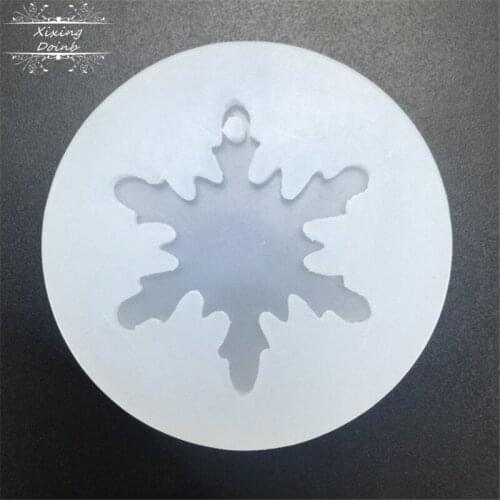 DIY silicone mold christmas snowflake shape handicraft jewelry making pendant epoxy resin jewelry mold