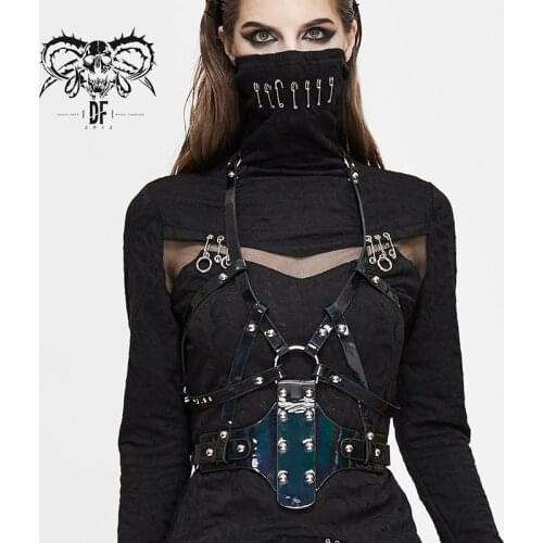 Devil Fashion Womens Punk Girdle Novelty Hollow Out Handsome Halloween Cosplay Corset