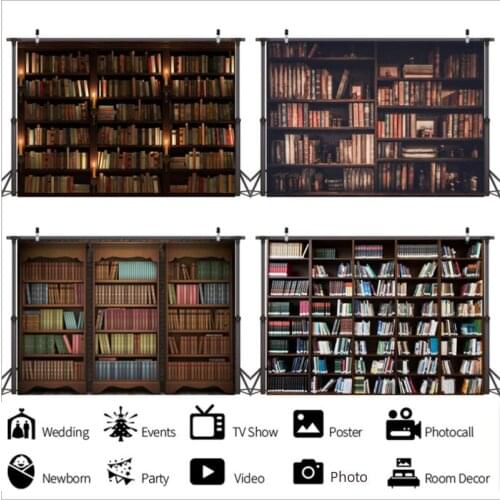 Study Bookshelf Studio Photography Background Web Celebrity Live Scene Decoration 3D Childrens Photos Digital Backdrop Cloth