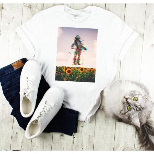 Tshirts Women Space Cool Fashion Cute 90s Cartoon Shirt Clothes Tshirt Tee Womens Tops Female Print T Graphic T-shirt