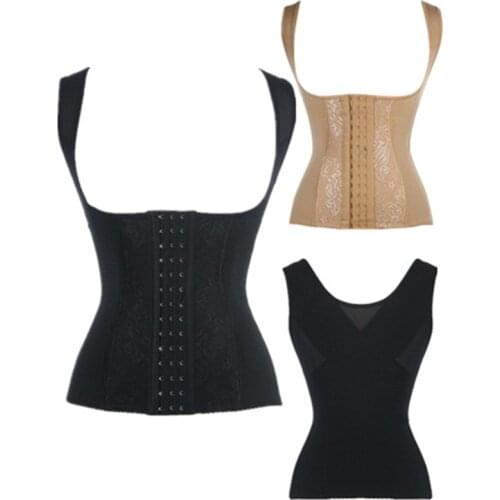 Hot Sexy black/skin underbust waist trainer corset straps slim bodyshaper steel bone corset bustier women lace underwear