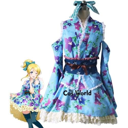 LoveLive! Schoolidolproject Ayase Eli Awaken Yukata Kimono Dress Outfit Anime Customize Cosplay Costumes
