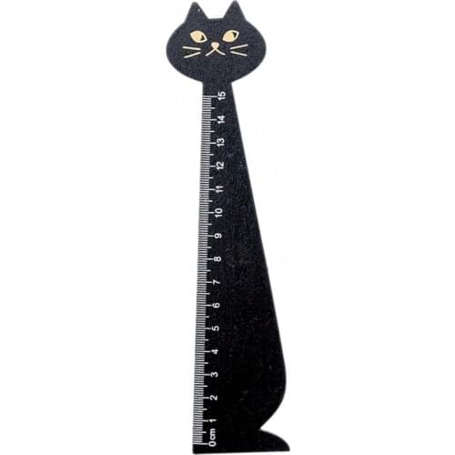 Creative Cartoon Cute Cat Kitten Straight School Supplies Stationery Wooden Ruler