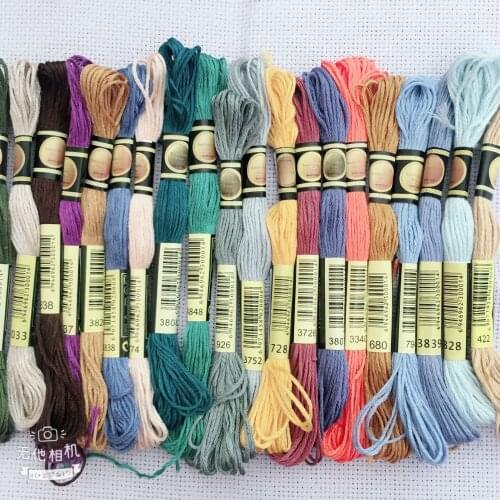 Oneroom 50/100/150/250 Colors DMC Similar 100% Cotton Embroidery Thread Kits for Cross Stitch Mouline 6 Strands Floss 8m