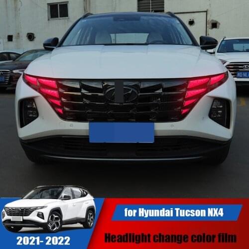 New driving light headlight grille color change film decorative exterior sticker for Hyundai Tucson 2021 2022 nx4