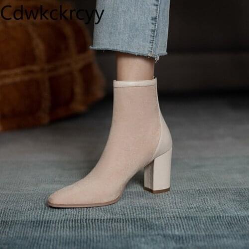 Winter The New fashion Pointed High heels Short tube Martin boots Color matching Elasticity Stovepipe High heels Women boots